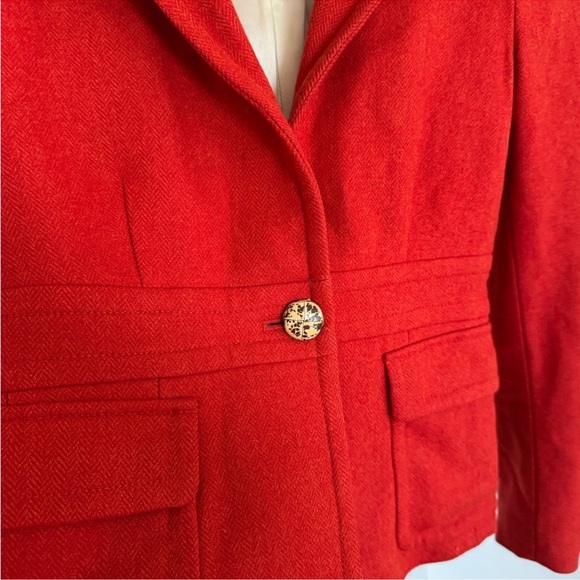 J.Crew rust orange wool blazer jacket size 2 - Picture 4 of 11